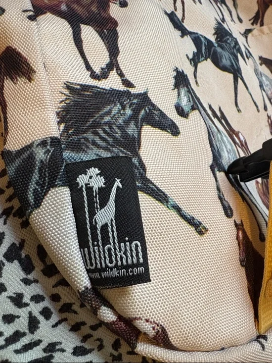 Large Horse Print Crossbody Bag in Cream and Brown - Picture 4 of 5